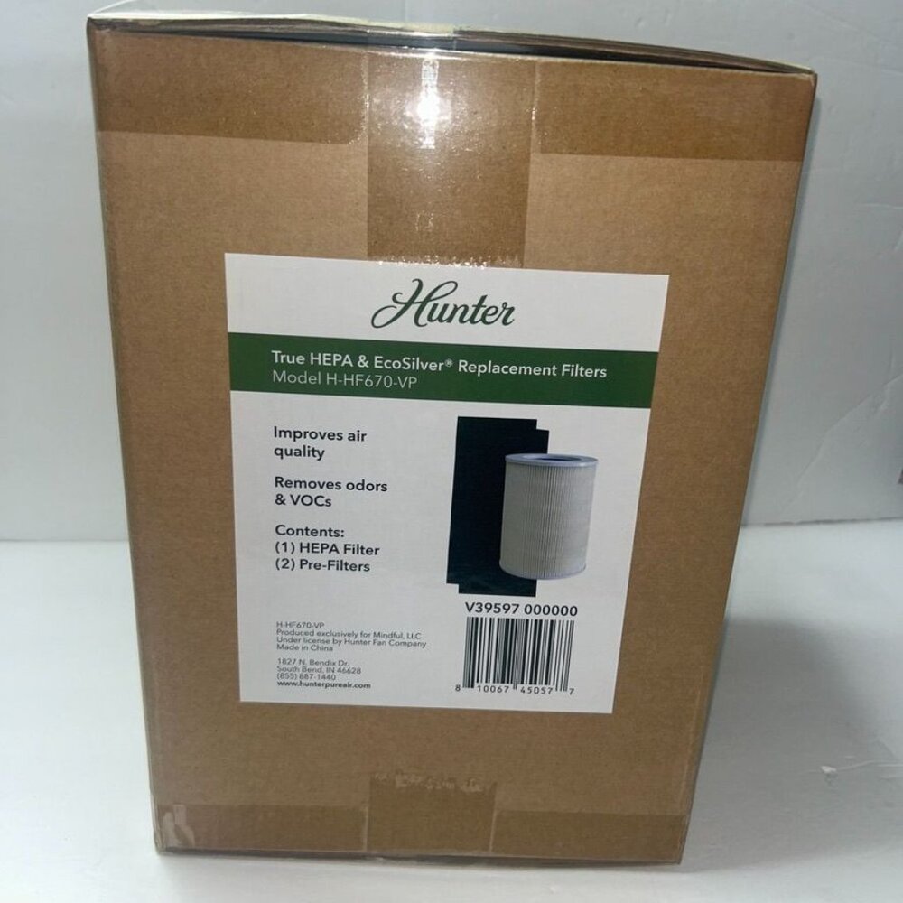 Hunter True HEPA EcoSilver Replacement Filter Model H-HF670-VP V39597 NEW in Box - Picture 3 of 8